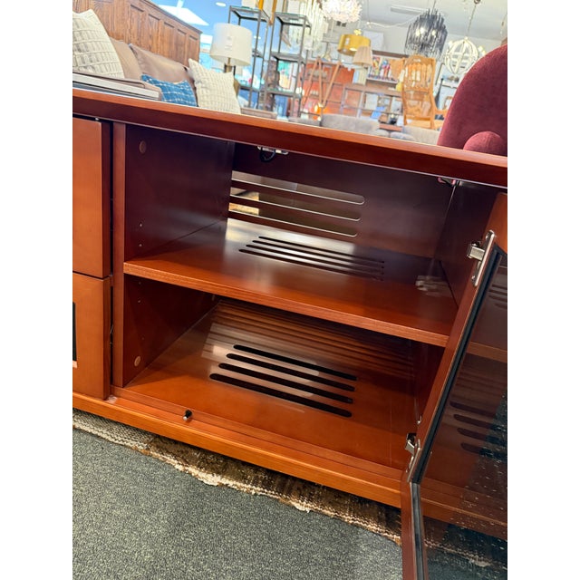 Wood Bdi Novia Glass + Wood Media Cabinet For Sale - Image 7 of 12