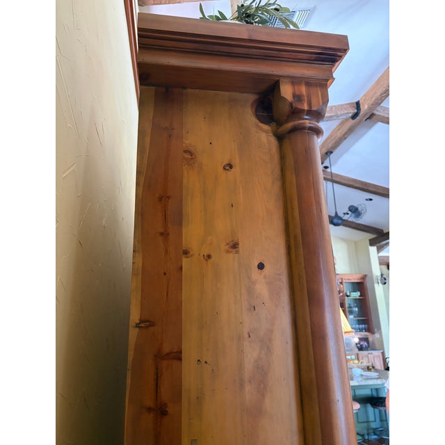 Ralph Lauren Late 20th Century Ralph Lauren Home English Country Knotty Pine Bookcase Display Hutch For Sale - Image 4 of 8