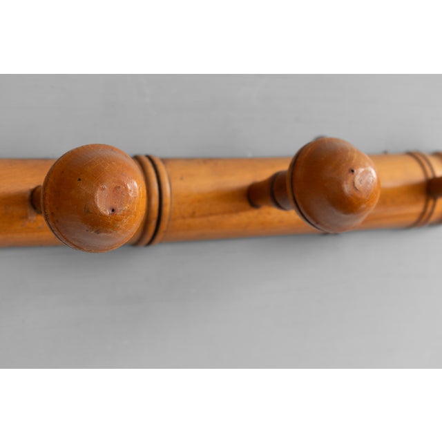 Vintage Coat Pegs in Faux Bamboo, 1930s For Sale - Image 4 of 7