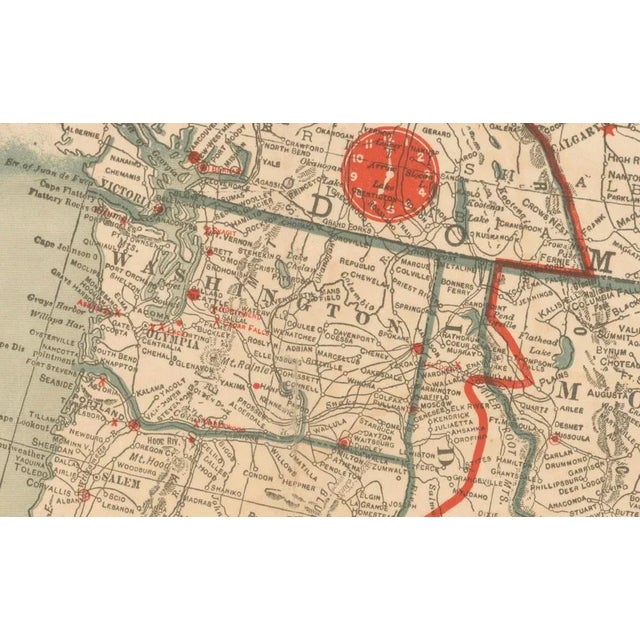 Map of US and Canada and Cuba and Mexico Stations and Frequencies, 1930s For Sale - Image 6 of 10