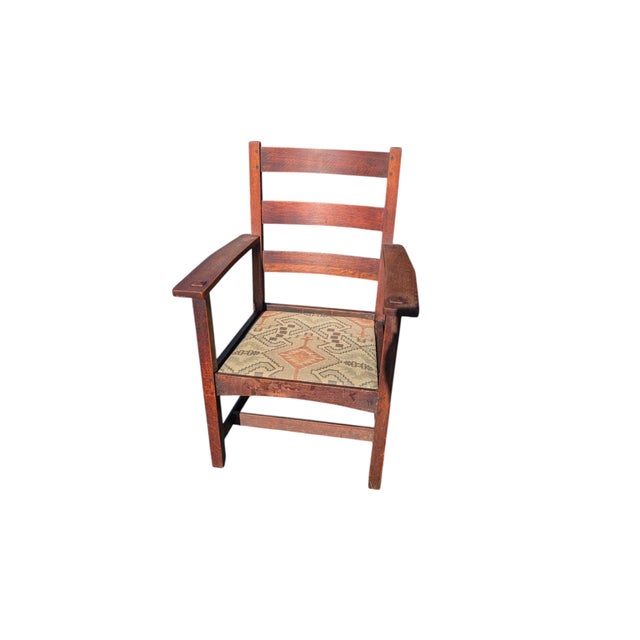 1900 - 1909 Charles Stickley Oak Armchair Circa 1909 For Sale - Image 5 of 18