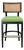 Palm Collection Black Green Performance Fabric Bar Stool With Cane Back W/ Brass Kickplate For Sale