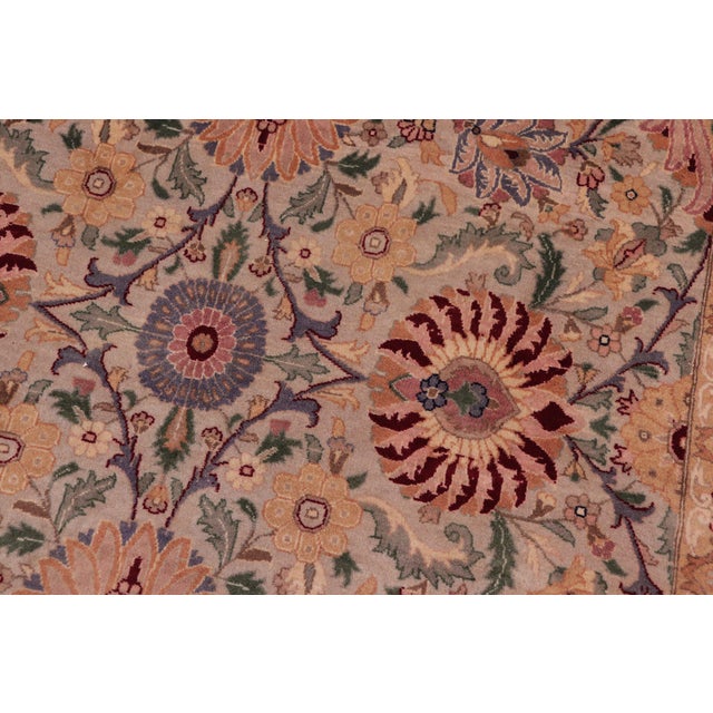 Art Nouveau Pak-Persian Taupe/Maroon Wool Rug - 8'10'' X 12'7'' For Sale - Image 4 of 9