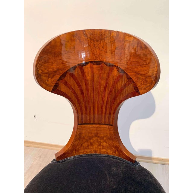 Biedermeier Ballon Chairs, Ash Veneer, Grey Velvet, Vienna, 1900, Set of 4 For Sale - Image 13 of 18