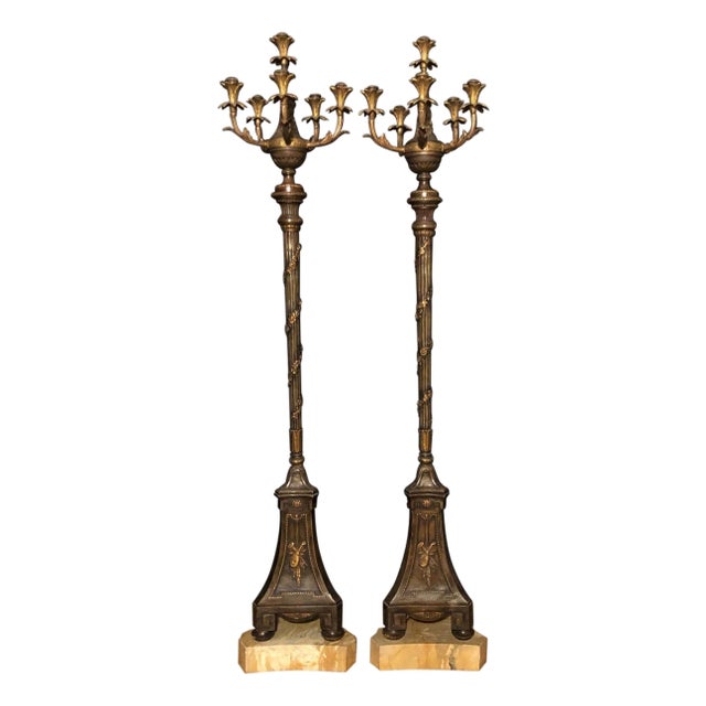 Pair of Louis XVI Style Electrified Torchères, 20th Century For Sale
