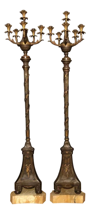Pair of Louis XVI Style Electrified Torchères, 20th Century