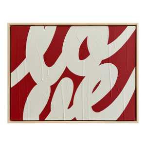 Ron Giusti Painting Titled Love Red Cream