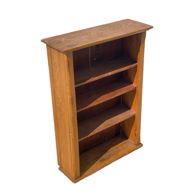 Early 20th Century Vintage Primitive Pine Wood Wall Shelf