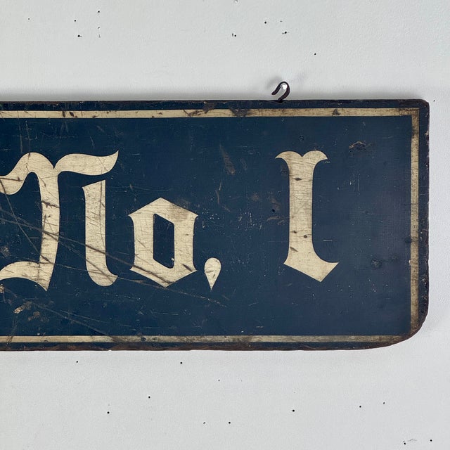 Early 20th Century Vintage Double Sided "Lane No. 1" Railway / Station / Racing Wooden Sign For Sale - Image 5 of 12