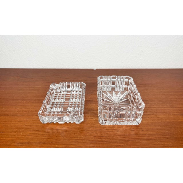 Mid-Century Modern Crystal Glass Stacking Ashtray and Box from Julia, Poland, 1960s, Set of 2 For Sale - Image 5 of 18