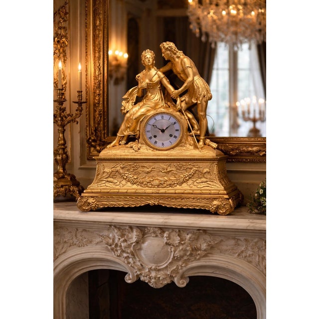 1830 French Artisan Louis Philippe Gold Bronze Clock-1 Pc For Sale - Image 16 of 16
