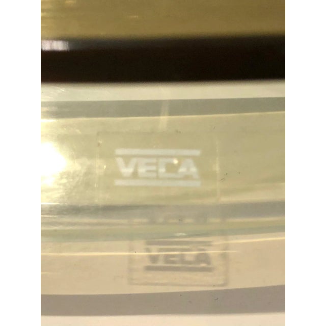 1970s Mid-Century Italian Modern Glass & Metal Wall Sconces from Veca, Set of 2 For Sale - Image 5 of 10