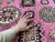 Textile Pink Kazak Tribal Rug With Green Border, 4'11" X 6'8" For Sale - Image 7 of 13