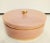 Ceramic Vintage Rose Pink Rose Gold Detail Hollywood Regency Large Ceramic Round Jewelry Storage Box 1985 For Sale - Image 7 of 7
