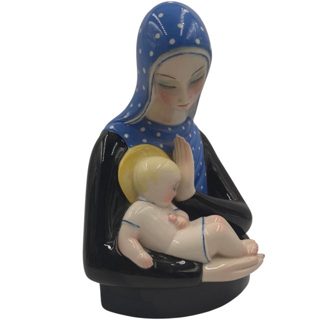 Ceramic Vintage Lenci Ceramic Figurine - Seated Girl Attributed to Helen König Scavini - Italy, 8" For Sale - Image 7 of 10