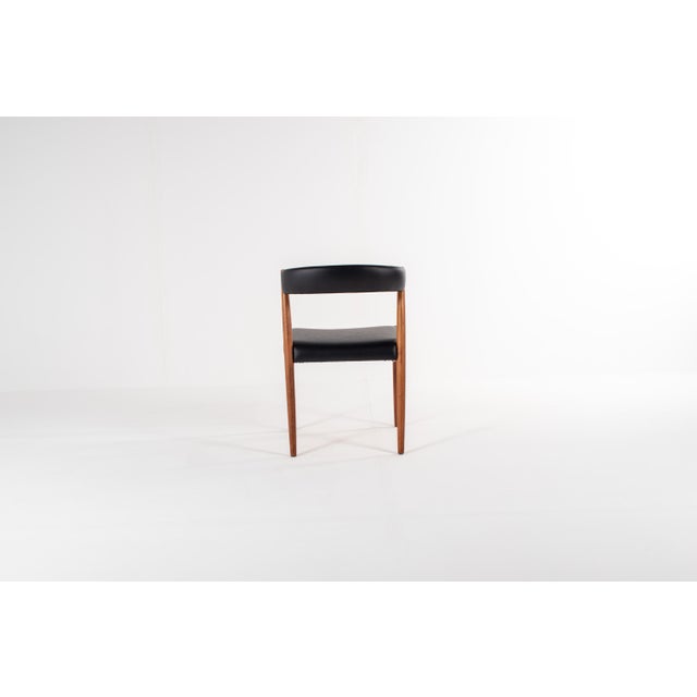 Black Danish Teak Dining Chairs in Black Skai, 1960s, Set of 4 For Sale - Image 8 of 11