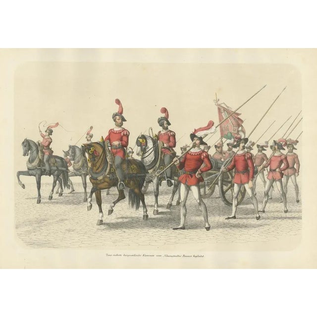 Paper Heinrich Jenny, Swiss Victory Parade with Captured Burgundian Cannons Escorted by Bernese Troops, 1855, Print For Sale - Image 7 of 10