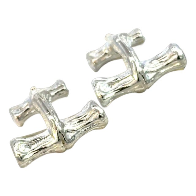 Tiffany & Co Bamboo Cufflinks Sterling Silver 10 Grams Estate For Sale