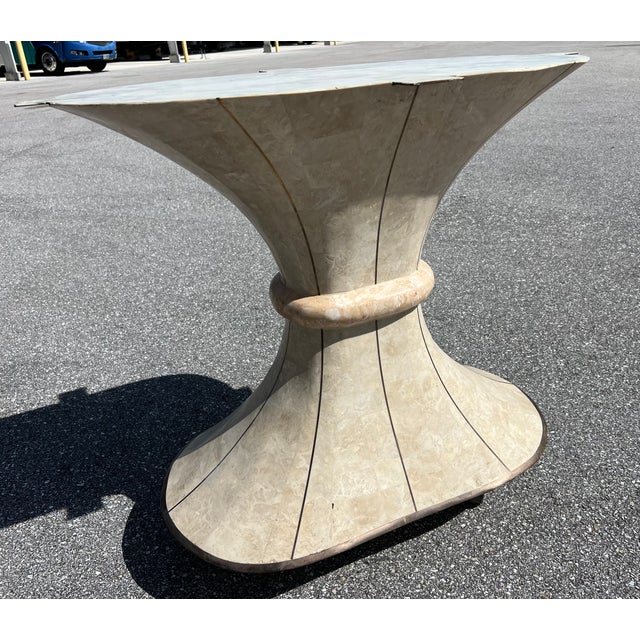 1980s Tessellated Stone & Brass Dining Table Manor of Maitland Smith For Sale - Image 11 of 12