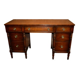 Vintage Kindel Mahogany Federal Style Knee Hole Desk For Sale
