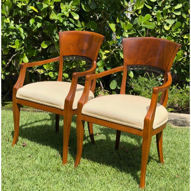 Biedermeier William Switzer Biedermeier Armchairs, Pair For Sale - Image 3 of 17