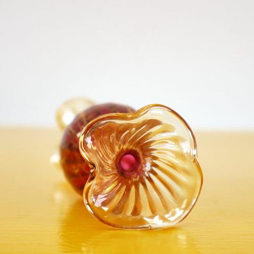 Wood Red Blown Glass Decorative Candy with Gold Decorations For Sale - Image 7 of 8