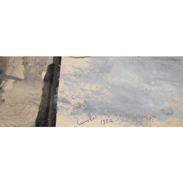 Paper Black and White Abstract - Oil and Gouache on Paper by Felix Ruvolo For Sale - Image 7 of 8