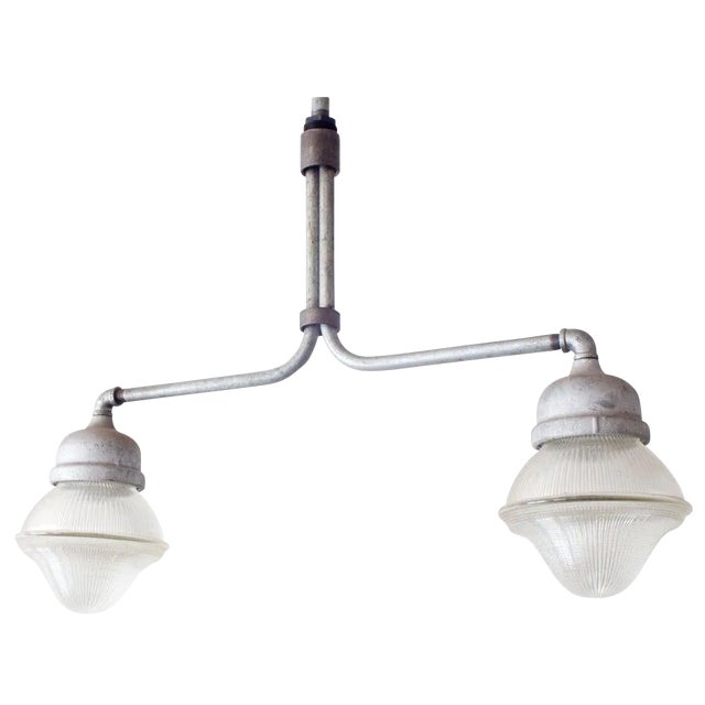Dual Crouse-Hinds Holophane Pendant For Sale