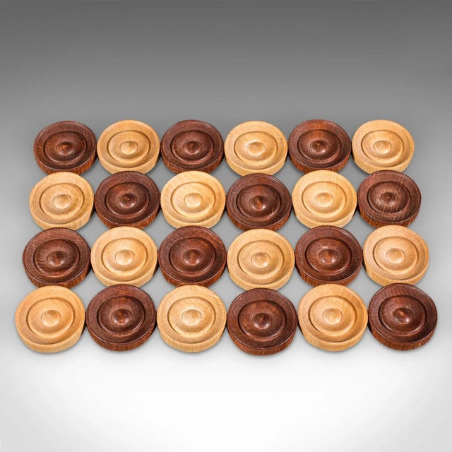 1940s 24 Vintage Art Deco Gentleman's Club Draughts Pieces For Sale - Image 9 of 10