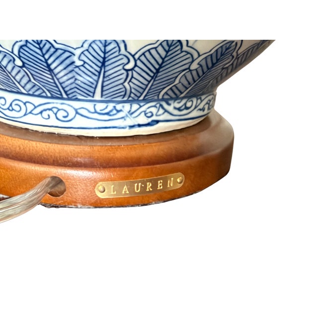 Blue Lauren Ralph Lauren Blue & White Chinoiserie Double Gourd Porcelain Table Lamp – Koi Fish, Traditional Asian-Inspired Decor For Sale - Image 8 of 9