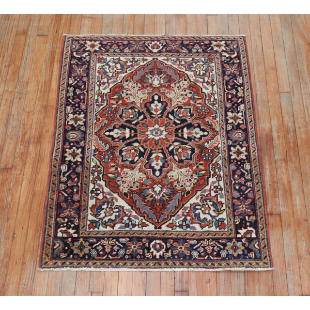 One of a kind, mid 20th-century Hand-knotted early 20th century traditional antique heriz rugs. Professionally Washed &...
