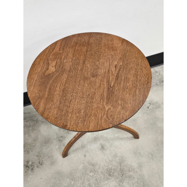 Pair 20th C. Stained Solid Walnut Pedetal Spider Side Tables Candle Stands For Sale - Image 10 of 15