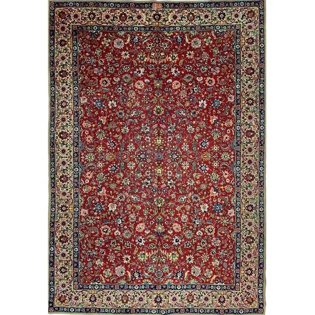 1950s Old Persian Tabriz Area Rug 7’6″ X 10’9″ For Sale - Image 13 of 13