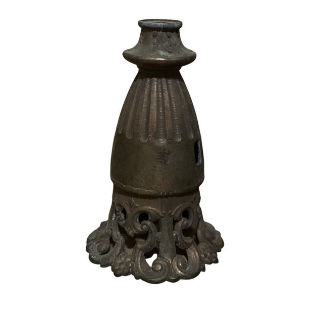 Art Deco Antique Art Deco Style Bronze Bell Shape Ceiling Light Plate For Sale - Image 3 of 4