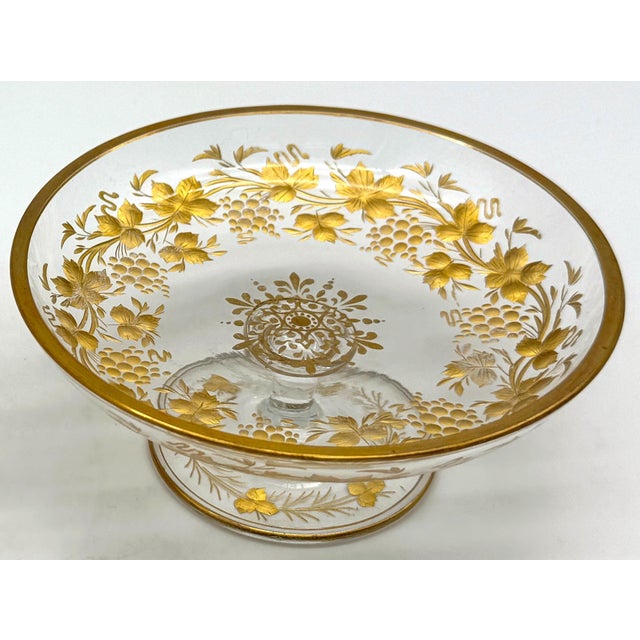 Glass Pair of Belle Époque Gilt Glass Compotes / Dessert Dishes, circa 1890–1910 For Sale - Image 7 of 18