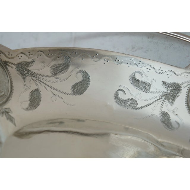 Antique Parker & Casper Neoclassical Silverplate Footed Bread Basket Compote 11" For Sale - Image 6 of 13