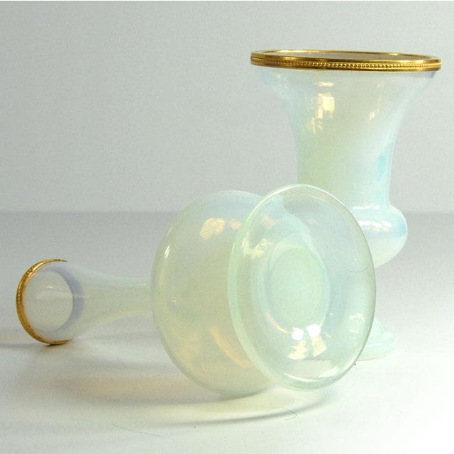 A pair of beautiful Opaline de Venise vases, designed and crafted by Vincenzo Nason in the 1960s in Italy at the VNC...