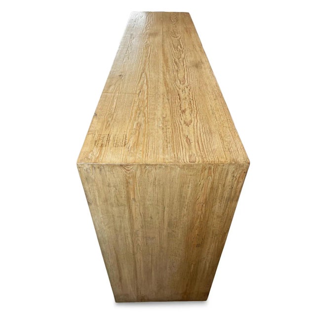 Late 20th Century Vintage Natural Geometric Wash Pine Sideboard For Sale - Image 5 of 7