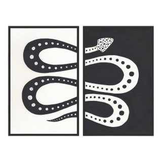 Moon Pie Diptych by Willa Heart in Black Frame, Large Art Print For Sale