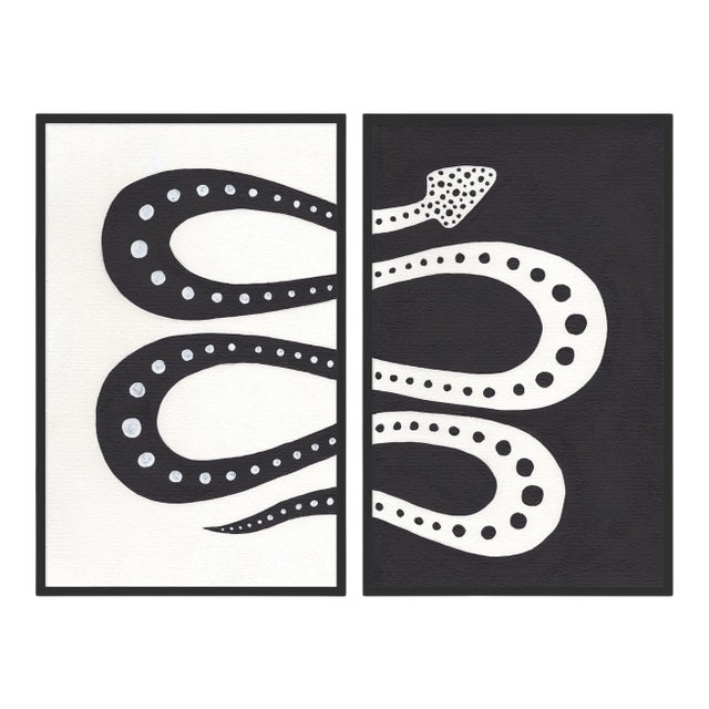 Moon Pie Diptych by Willa Heart in Black Frame, Large Art Print For Sale