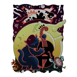 Cat and the Fiddle, Daniel Pelavin Screen Print