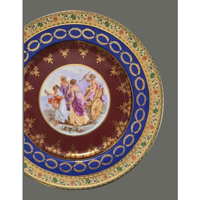 Neoclassical Vintage Neoclassical Maidens j.k.w Western Germany Angelica Kauffman Decorative Plate For Sale - Image 3 of 8