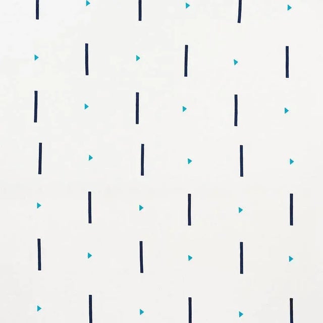 Sample - Schumacher X Caroline Z Hurley Tashmoo Fabric in Prussian & Teal For Sale