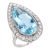 Art Deco Inspired 10.17 Carat Aquamarine Diamond Platinum Cocktail Ring, Size 7 For Sale
