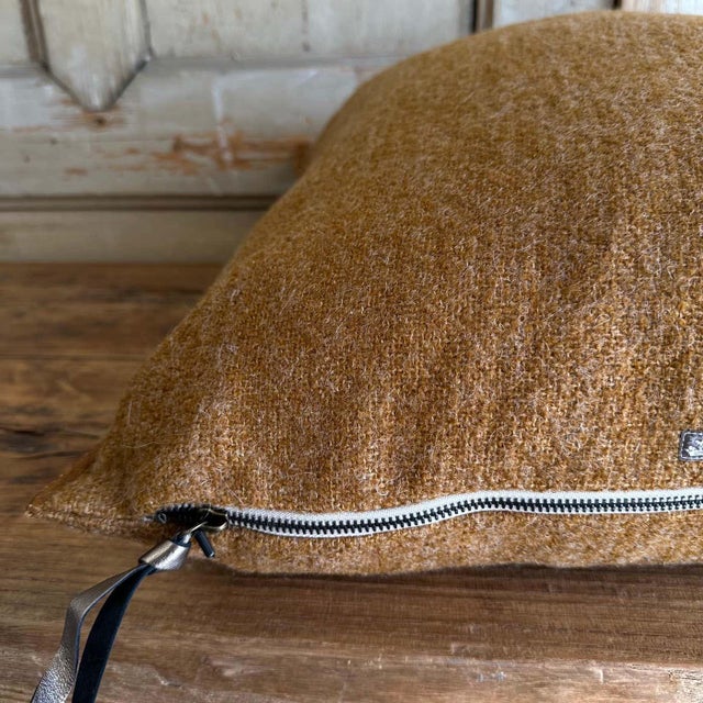 Not Yet Made - Made To Order Bouclette French Wool Accent Pillow With Down Feather Insert For Sale - Image 5 of 6