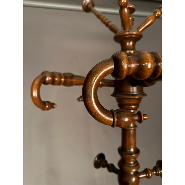 19th Century Italian Walnut Hall Tree / Rotating Coat Rack From Piedmont, Circa 1830 For Sale - Image 9 of 13