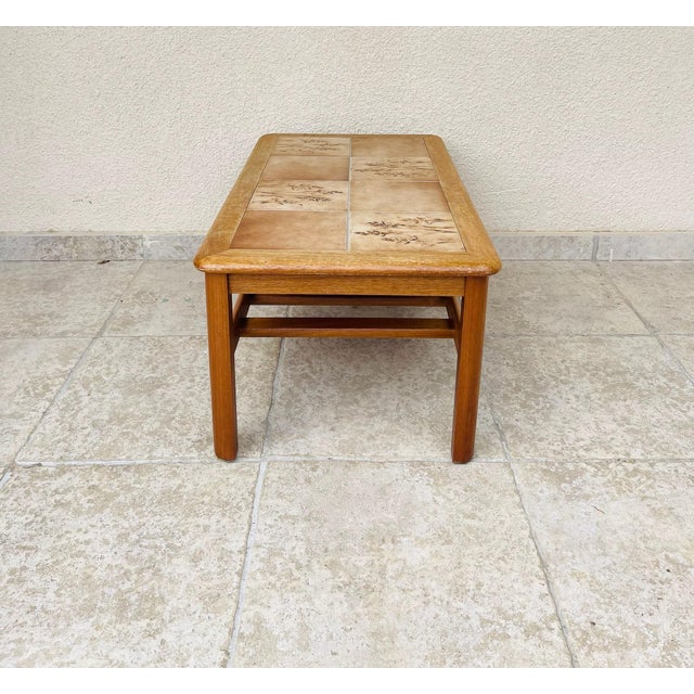 Vintage Teak and Ceramic Coffee Table, 1960 For Sale - Image 4 of 10