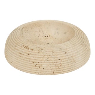 Mid-Century Round Ashtray or Vide-Poche in Travertine attributed to Up & Up, Italy, 1970s For Sale