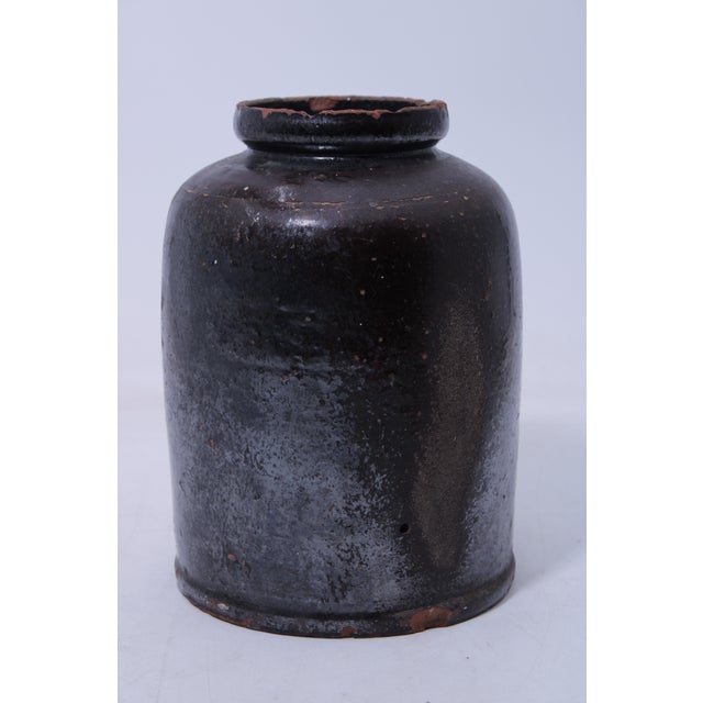 Traditional Stoneware Pottery Storage Crock Canning Jar For Sale - Image 3 of 15