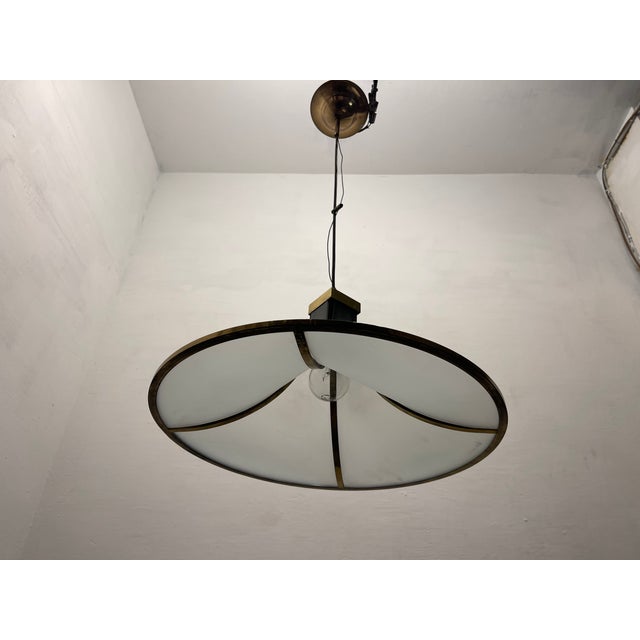 Brass Glass Pagoda Pendant by Angelo Brotto Esperia, 1960s For Sale - Image 8 of 10